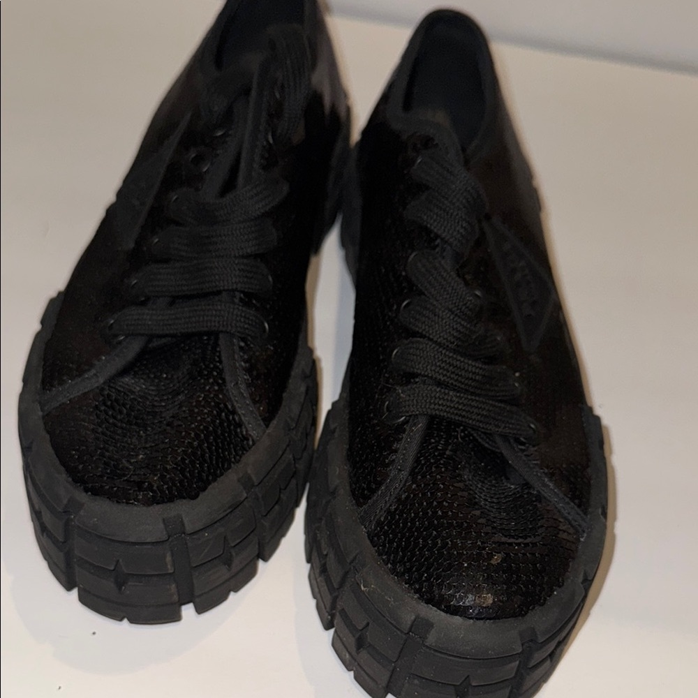 Black Women's Prada Sneakers - Picture 4 of 5